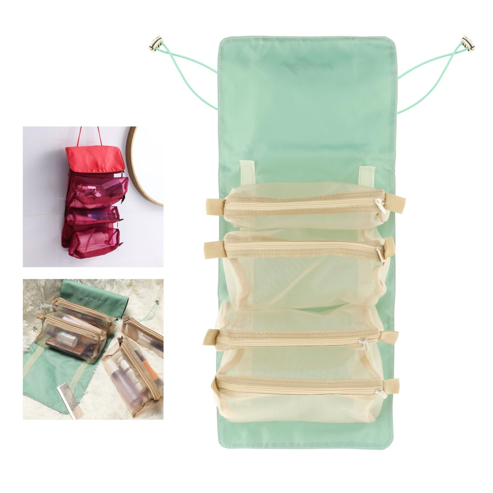 4 in 1 Foldable Make Up Hanging Makeup Bag Cosmetic Bag, Save space, for Accessories, Hangable