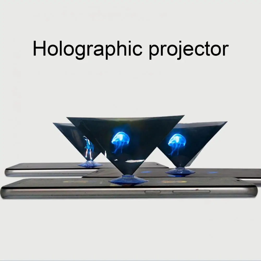 Abilieauty soporte video universal del proyector de la exhibición de la pirámide del holograma 3D para el teléfono móvil elegante 