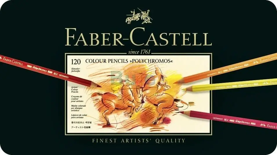 Coloured pencils POLYCHROMOS 120 colours Faber-Castell 110011 in metal box 