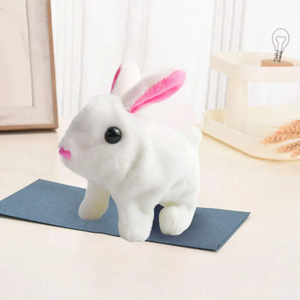Soft Bunny Toy, Adorable Hopping Interactive Electric Flopsie Bunny Doll for Eve Children