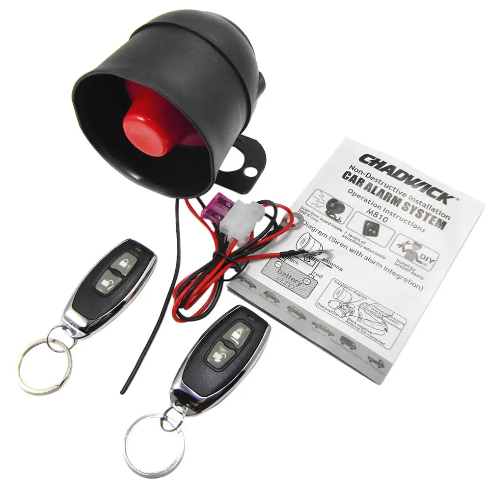 Car High Power Siren Security Alarm System Remote Control 12V Anti-theft