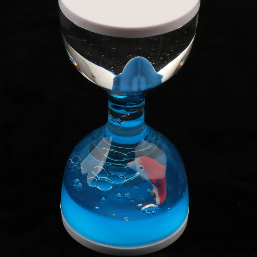 Dolphin Liquid Motion Bubbler Timers, Oil Hourglass Sensory Relaxation Toy Visual Bubble for Office & Desk Decor Xmas Gifts