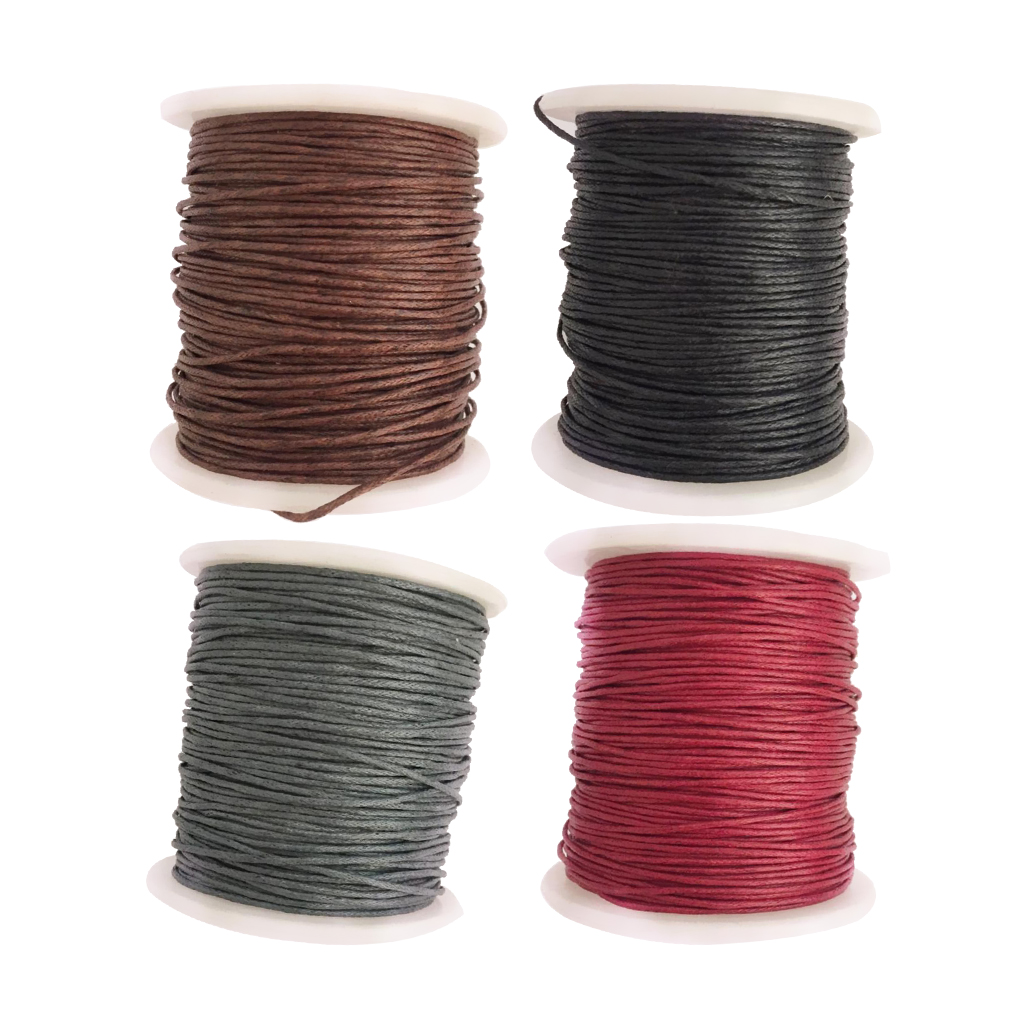 4 Rolls Cotton Thread Waxed Cord for Tassel Decor Charm Pendant