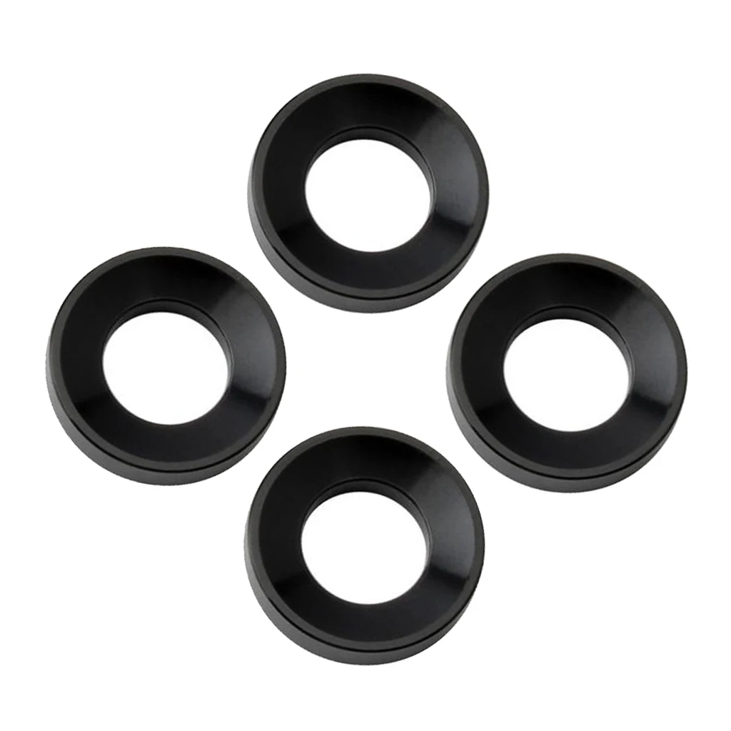 4x Alloy Bicycle Disc Brake Spacer BMX Bike Convex Concave Washers Black