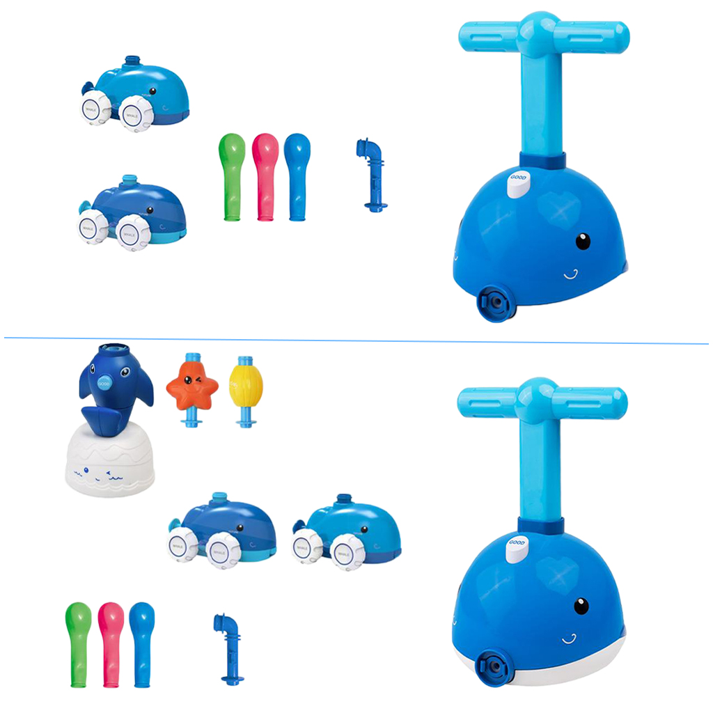 Balloon Pump Car for Kids, Balloon Powered Car Educational Science Dolphin Launcher Set
