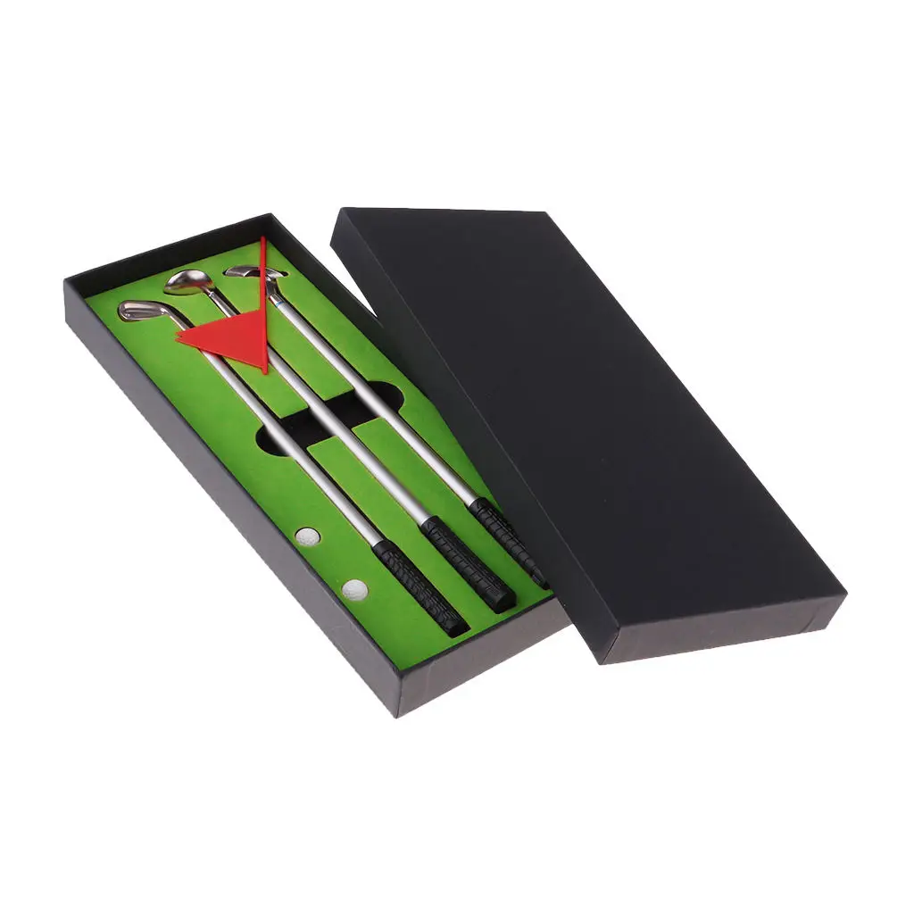 Golf Gift Set Desktop Golf Pens Including Putting Green, 3 Pens & 2 Balls