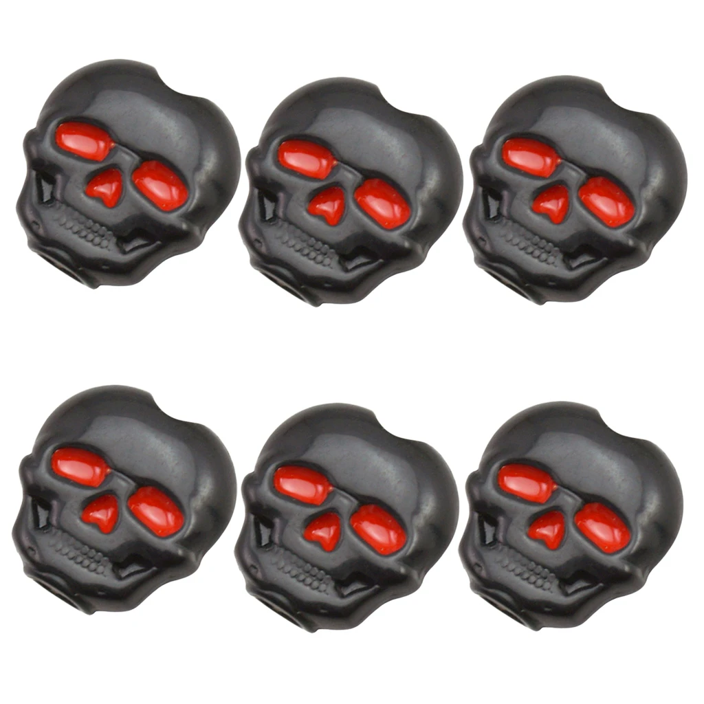 6 Pieces Skull Shape Ebony Buttons with Screws and Washers Classical Guitar Tuning Peg Key Set Tuner Button