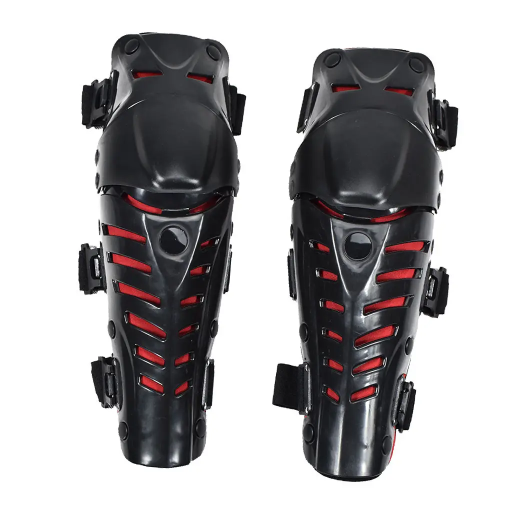 2 Pieces Red Motorcycle Protector Cycling Protective Leg Knee Shin Pads Gear