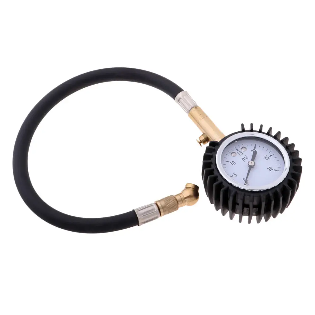 Pressure Gauge Dial Meter Tester With Flexible Hose & Air Release Valve Motorcycle Knee Pad Protector