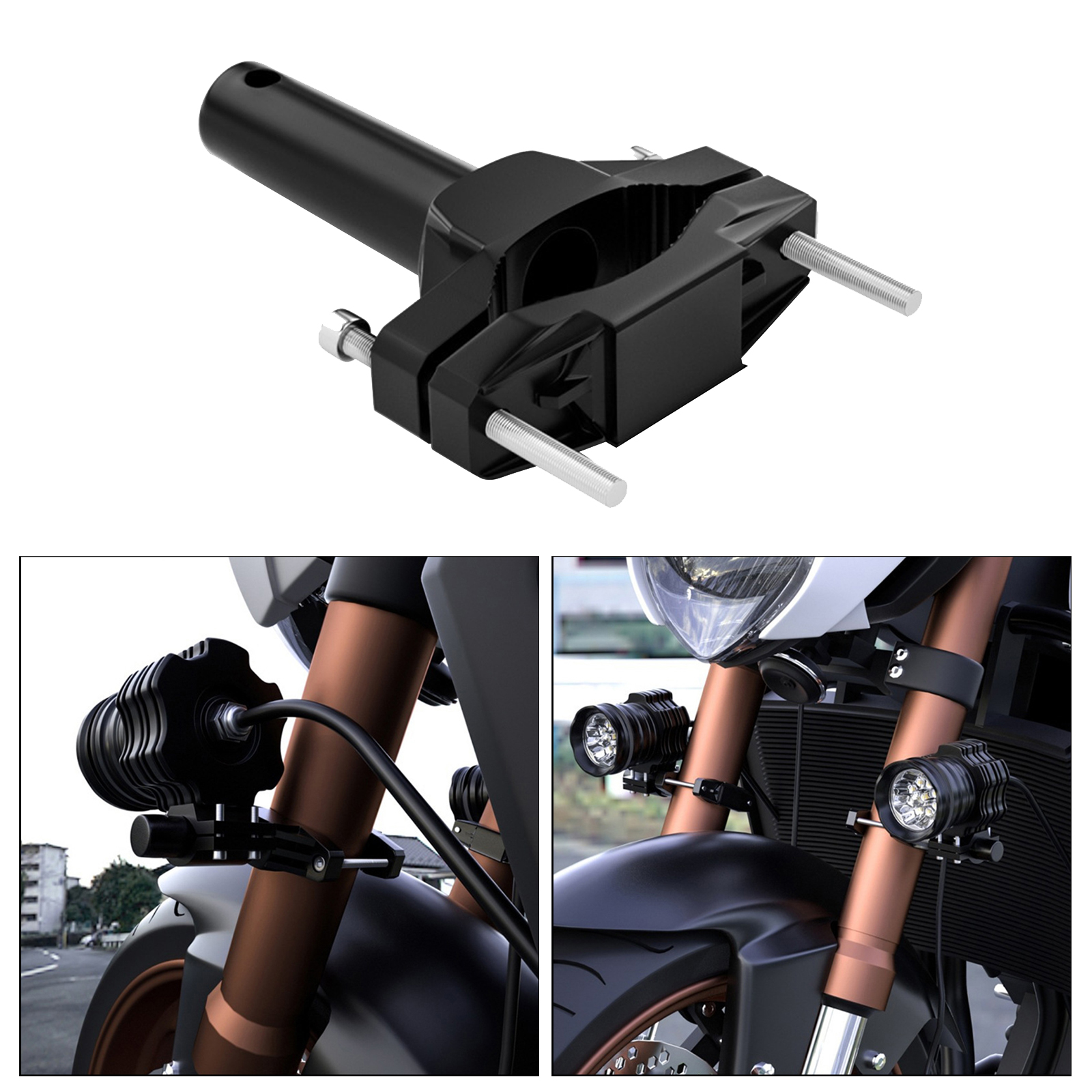 1 Piece Mount Bracket for Motorcycle Bumper Modified Extension Bracket Fixed Lamp Holder Motorbike Parts LED Light Black
