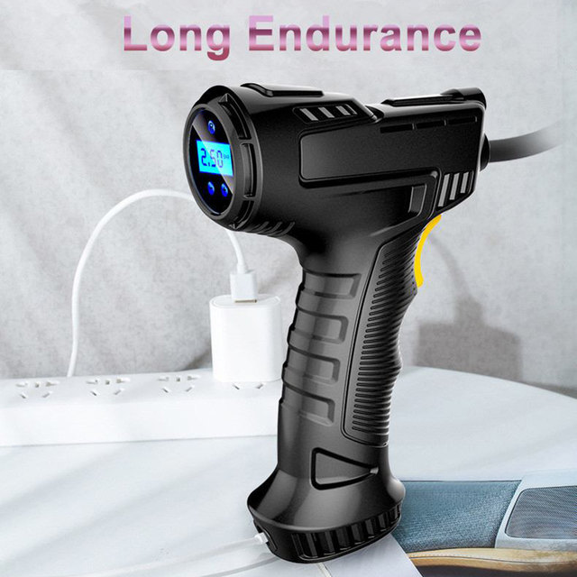 Handheld Car Tire Inflator Portable Air Compressor Air Pump Inflation Digital Display Screen for Car Motorcycle Bike Equipment