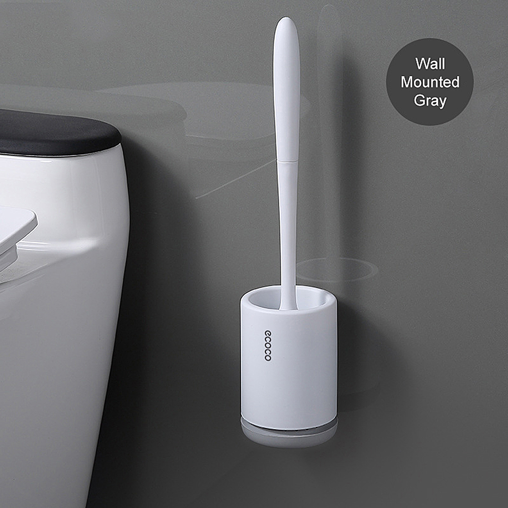 Bathroom Toilet Brush and Holder Set Cleaning Long Handle Toilet Bowl Cleaner Brush TPR Soft Bristle Bathroom Brushes