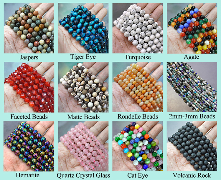 Natural Stone Rainbow Color Hematite Beads Smooth Round Beads DIY Charms Bracelet For Jewelry Making 2/3/4/6/8/10mm 15''Inch