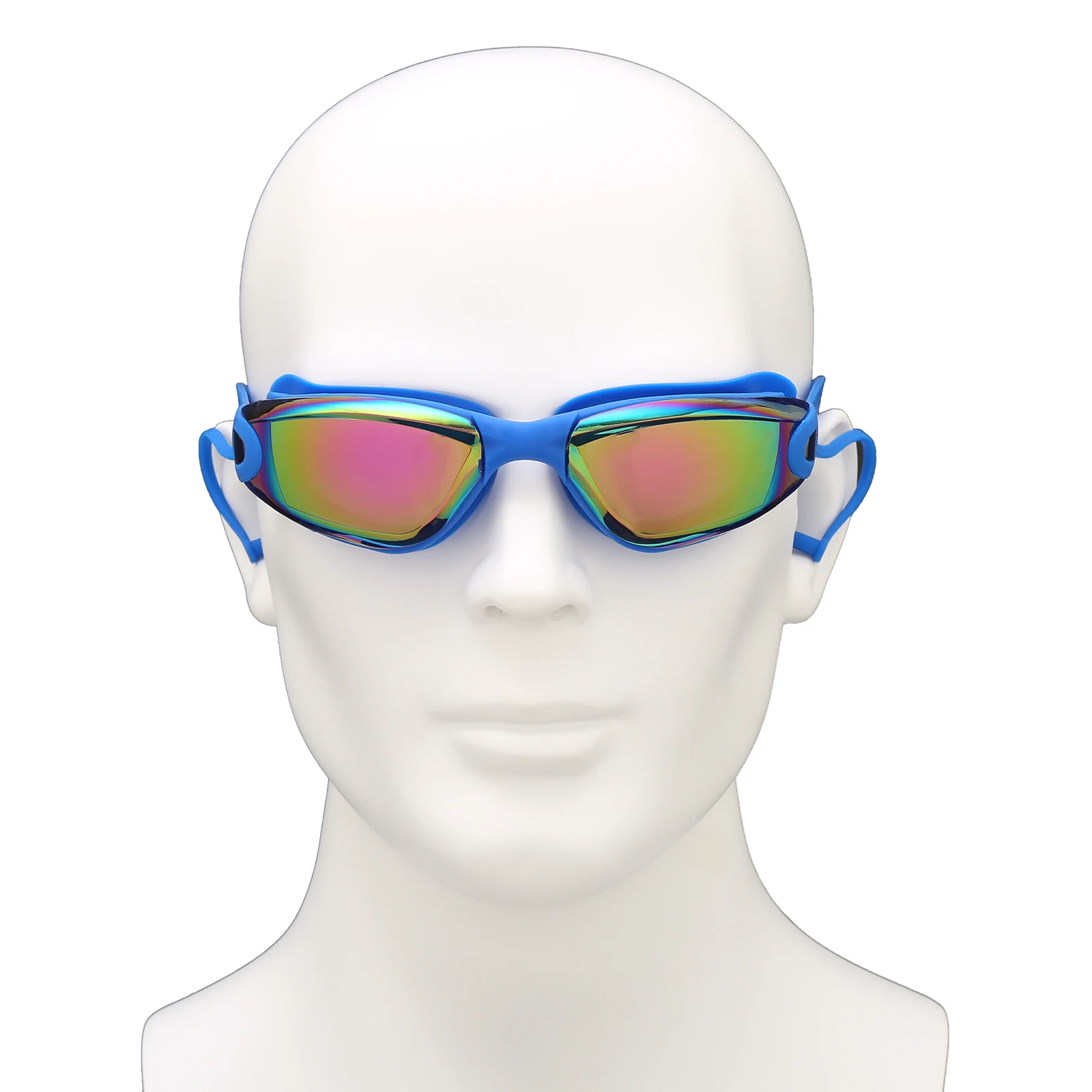 Unisex Swimming Goggles UV Protection Anti-fog Earplugs Swim Goggles w/ Adjustable Strap Wide Vision Eyewear Swimming Gear