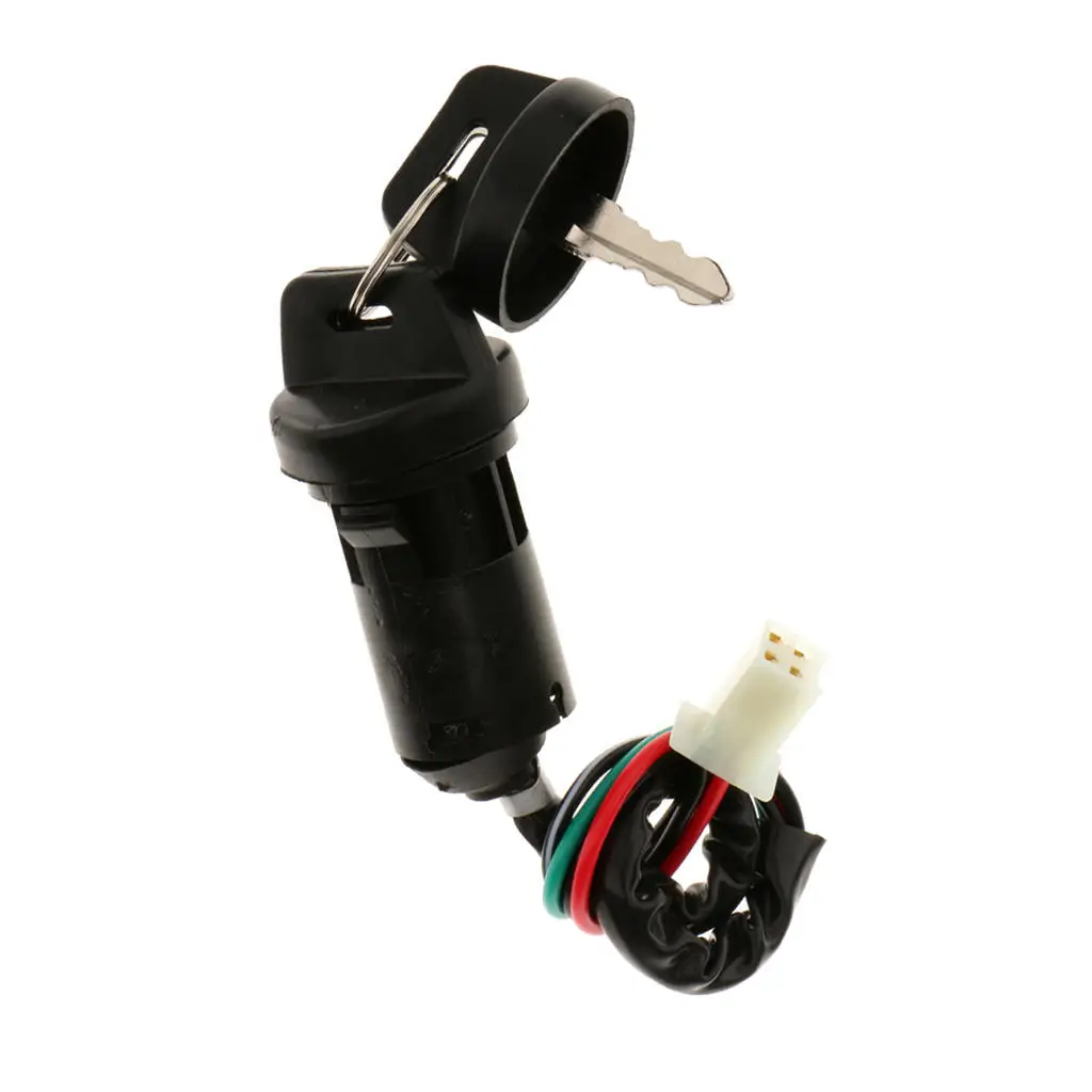 Ignition Key Scooter ATV Moped Kart Electric Motorcycle Switch Lock 4 Wire