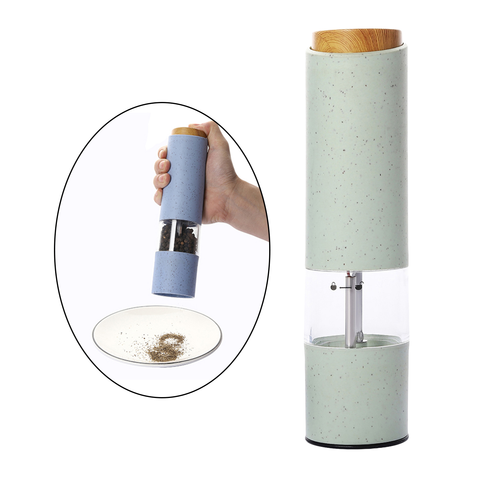 Automatic Electric Salt Pepper Mill Grinder Shaker Battery Operated Salt Miller Spice Peppercorn Crusher Coarseness Adjustable
