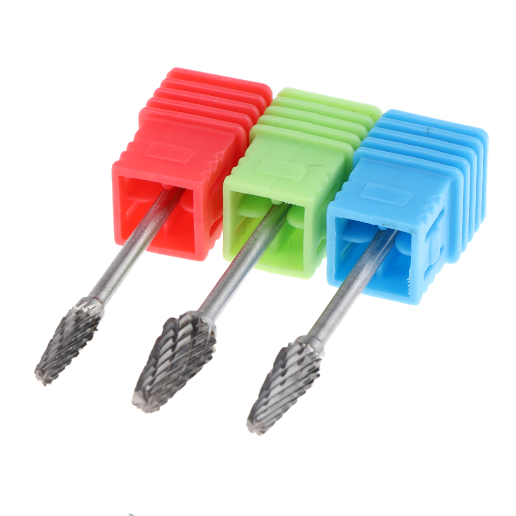 Set of 3 Pieces Heavy Duty Steel Nail Drill Bit 3/32 Manicure Accessories Tools