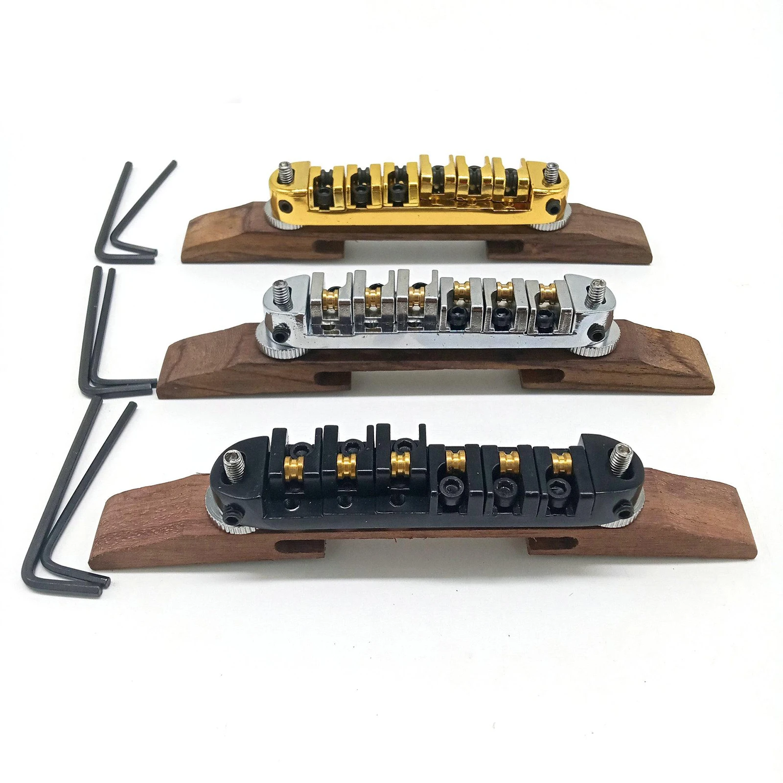 Bridge Roller Saddles W/ Archtop Jazz Electric Guitar Parts Replace Accs