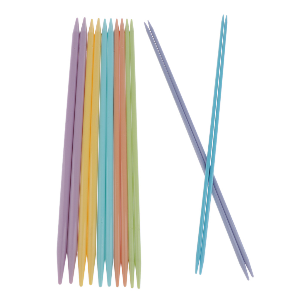7 Pairs Double Pointed Plastic Knitting Needles Set, 35 cm Long for Sweater