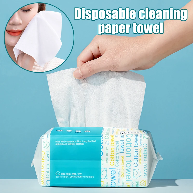 1 Box/40pcs Disposable Washcloth Cotton Facial Cleansing Towels Practical Dry 
