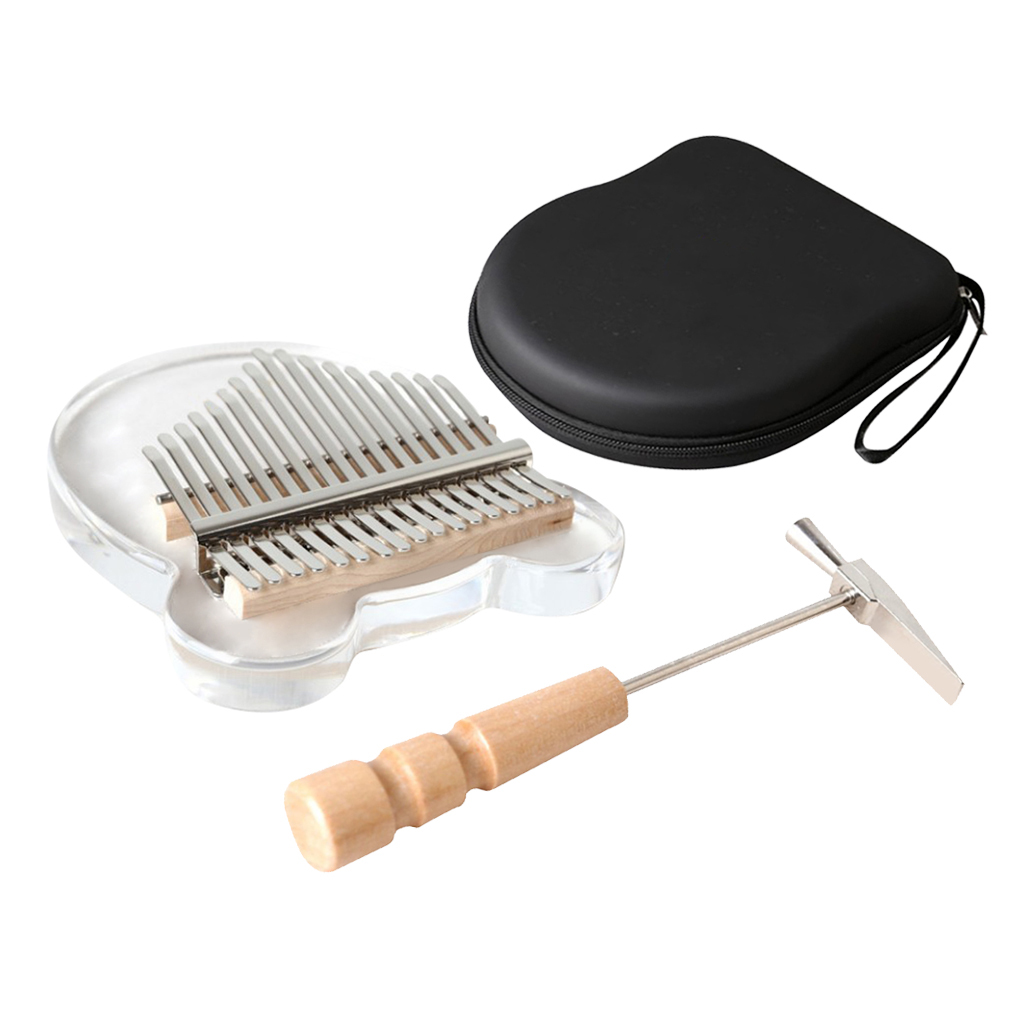 17 key kalimba board with clear acrylic transparent thumb piano case
