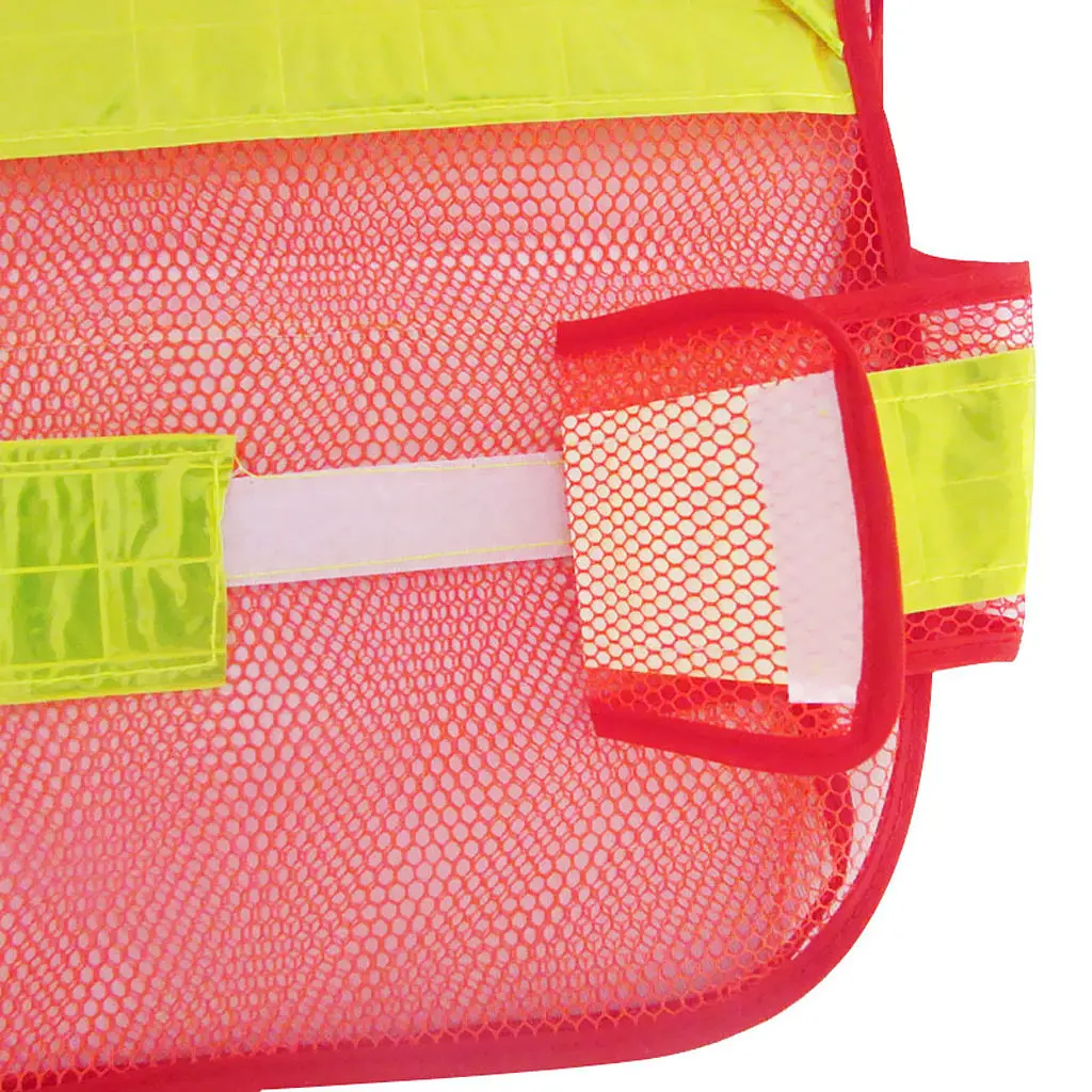 Adjustable Safety High Visibility Safety Vest, High Visibility Safety Vest With Reflective Strips -Red