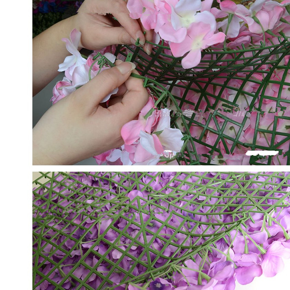 Fake Flower Wall Plastic Panels for DIY Decor Home TV Background 22x22cm