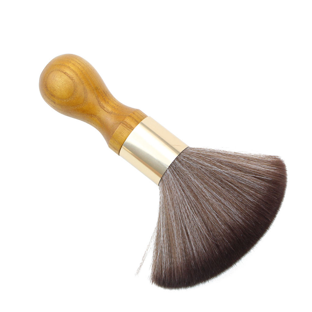 Hair Cutting Neck Duster Barber Cleaning Brush Wood Handle Soft Convenient Hair Cleaning Brush Facial Neck Duster Salon Brush