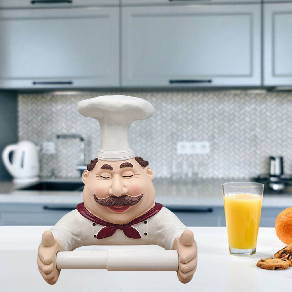 Cartoon Chef Figurine Cooking Statue Furnishing Articles for Restaurant Tabletop