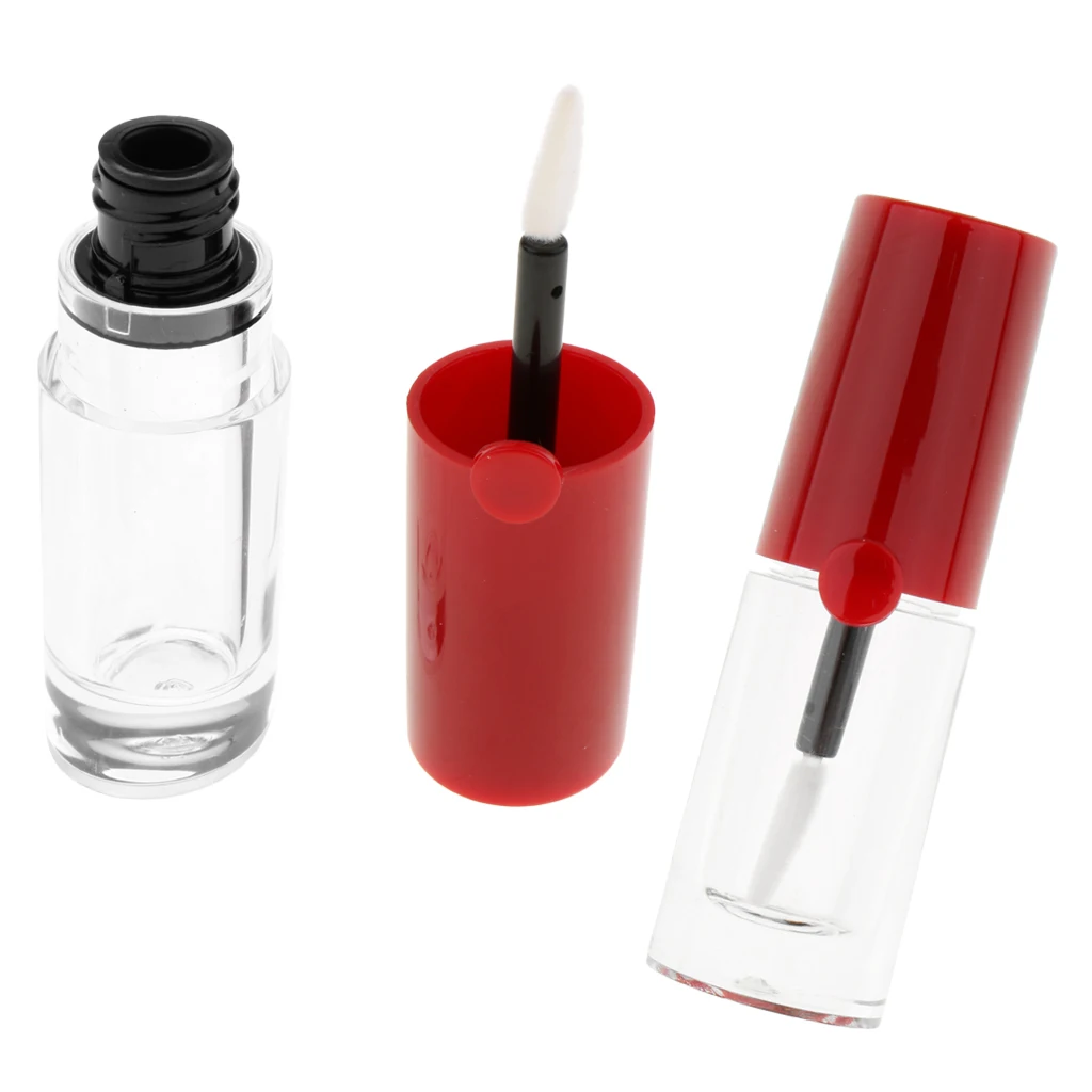 2pcs  5ml Mini Reusable Empty Clear Plastic Lip Gloss Balm Tubes Bottles DIY Lipsticks Containers Vials