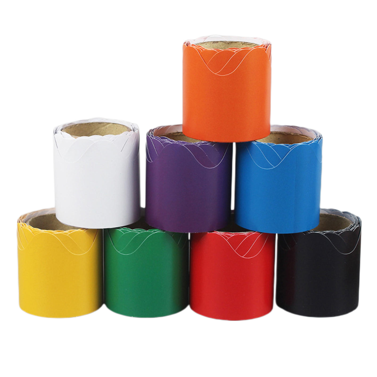 8 Roll Scalloped Border Trim, Bulletin Borders Stickers Decoratve Borders for Bulletin Board/Black Board, Classroom Decoration