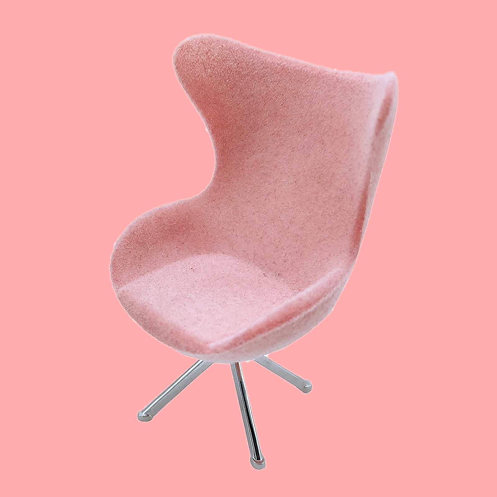 Modern Pink Office High Back Swan Chair Living Room Furniture Toy 1/12 Scale