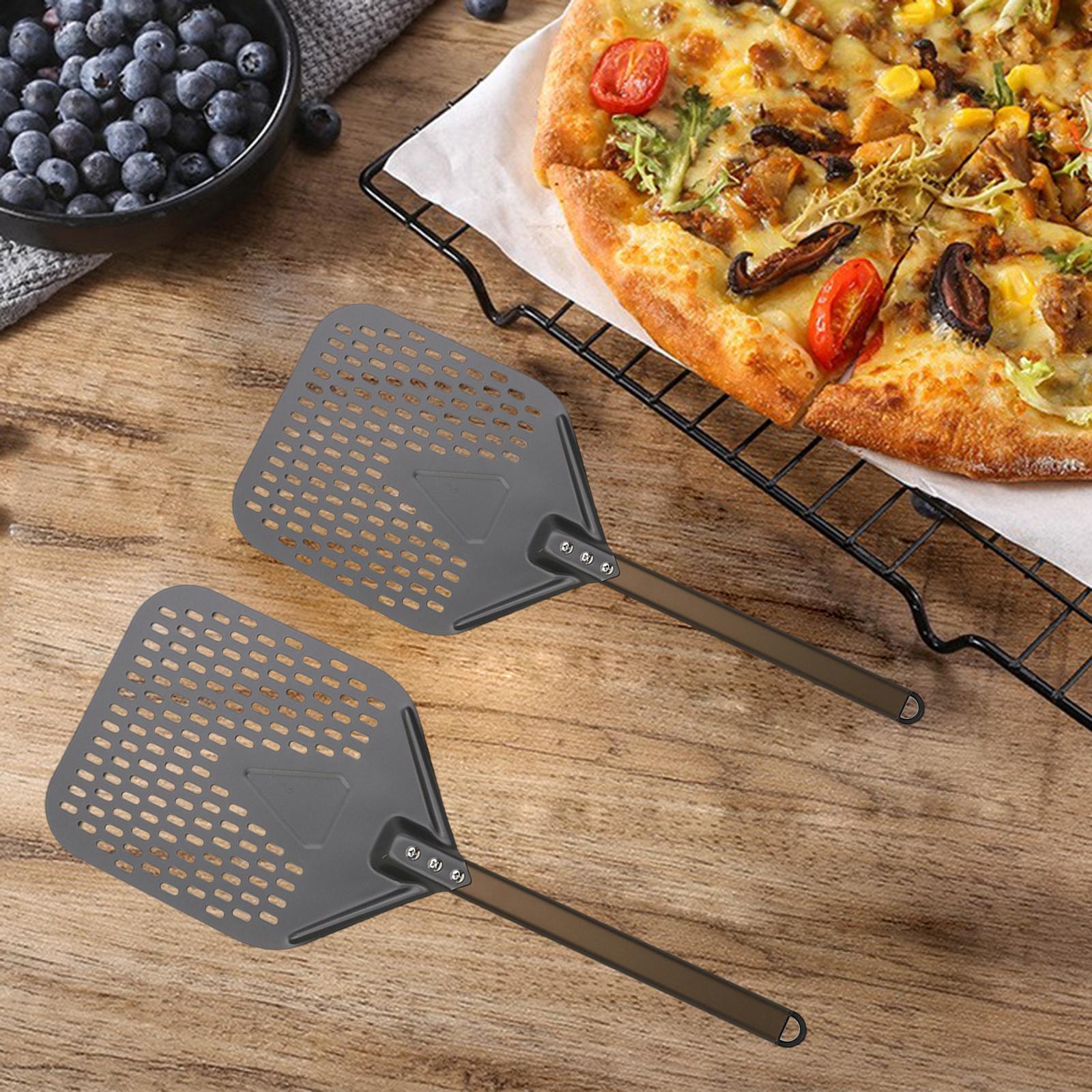 Aluminum Alloy Turning Pizza Peel with Long Handle Pizza Paddle Pizza Shovel for Kitchen Home Restaurants Ovens Baking Tool