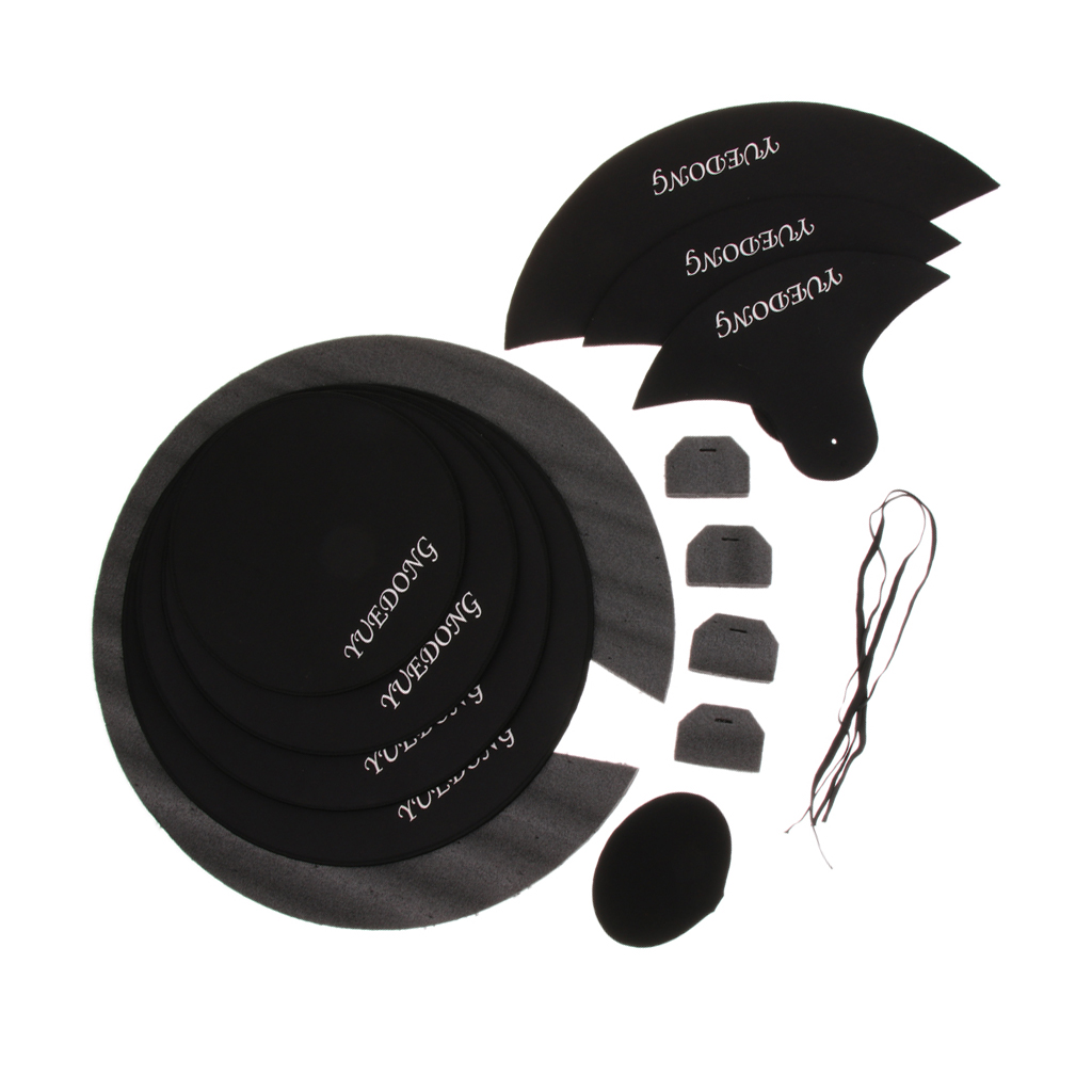 Cymbal Mute Pad Drum Head Pad Drum Kit Set Accessory for Drummer Black