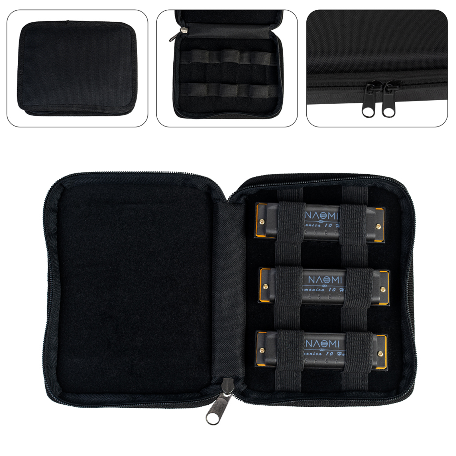 Portable 10-Hole Diatonic Blues Harmonica 3 Tone Harmonica Keys of C D G for Beginners Player Adults Professional