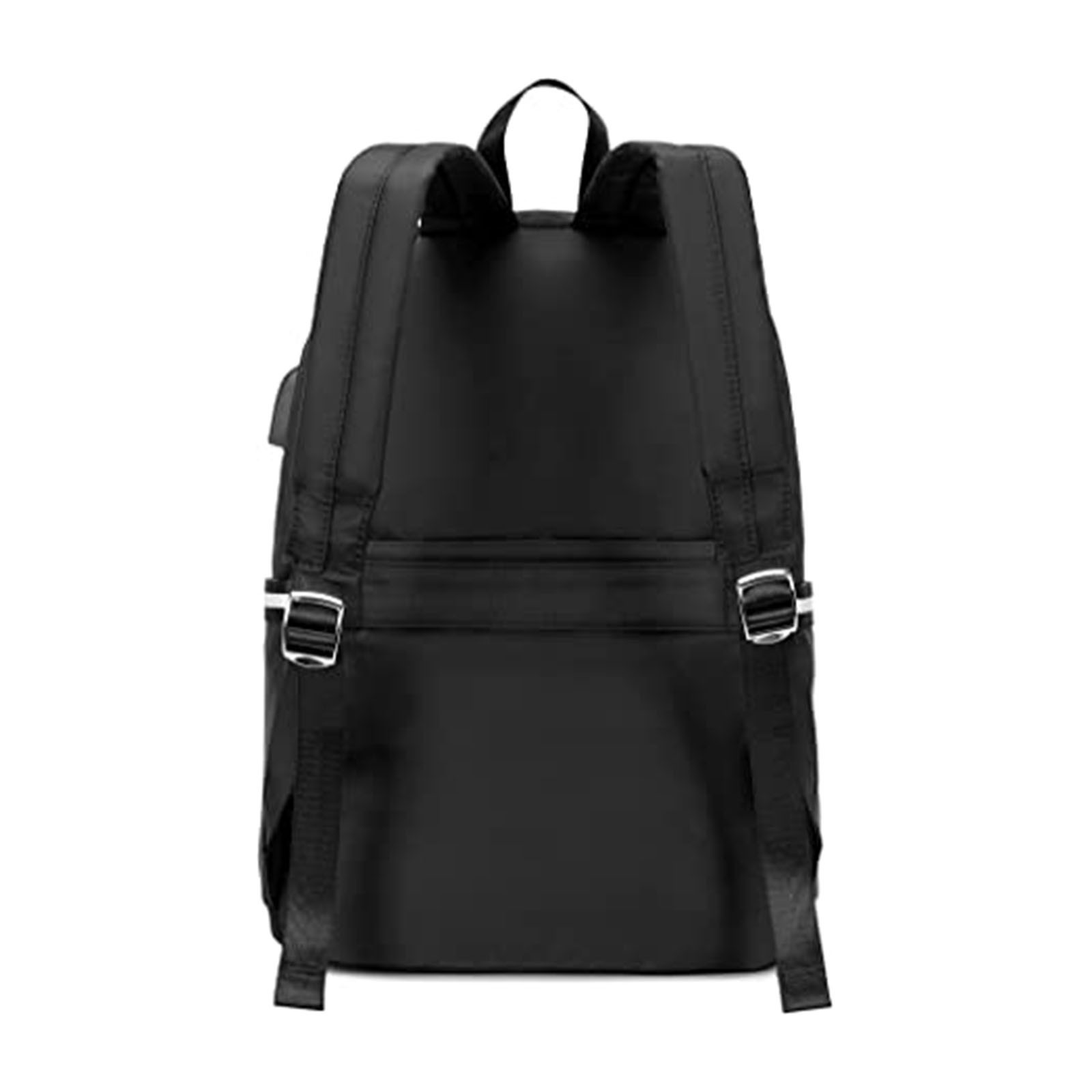 bonitos Mochila, Preto Oxford Bookbags, Student Schoolbag, Metal Chain Pouch