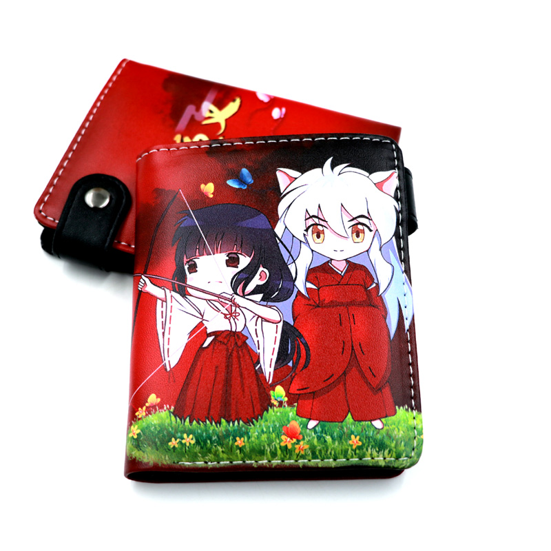 Inuyasha Higurashi Kagome Kikyou Anime Button Wallet