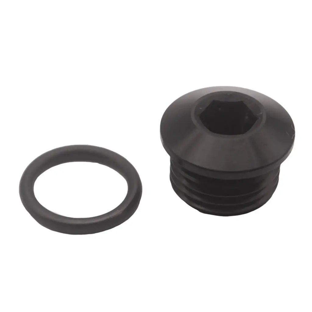 8-AN ORB Hex Socket Plug Adapter with O-Ring Black (Alloy Aluminum)