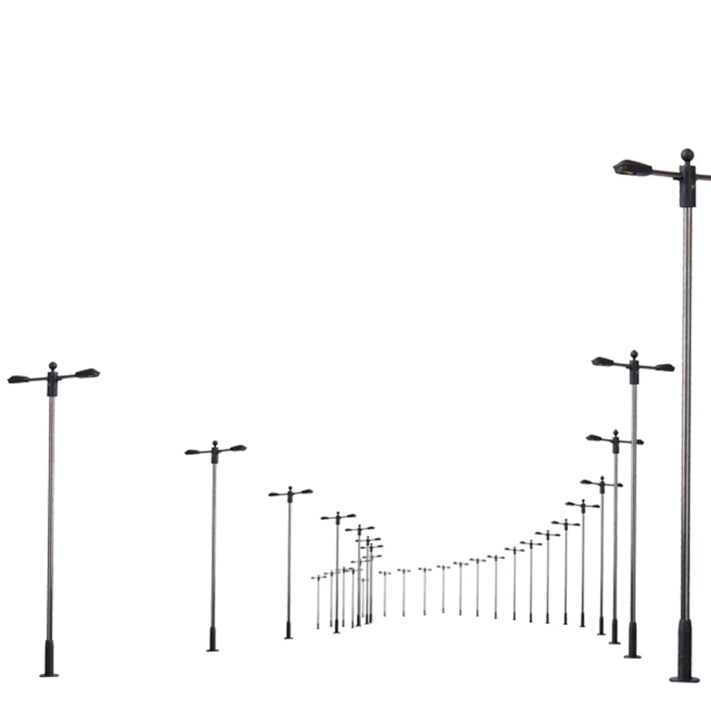 New Arrivals 2015 10pcs Model Street Lamp Lights Double Head for Model Train Layout Scenery