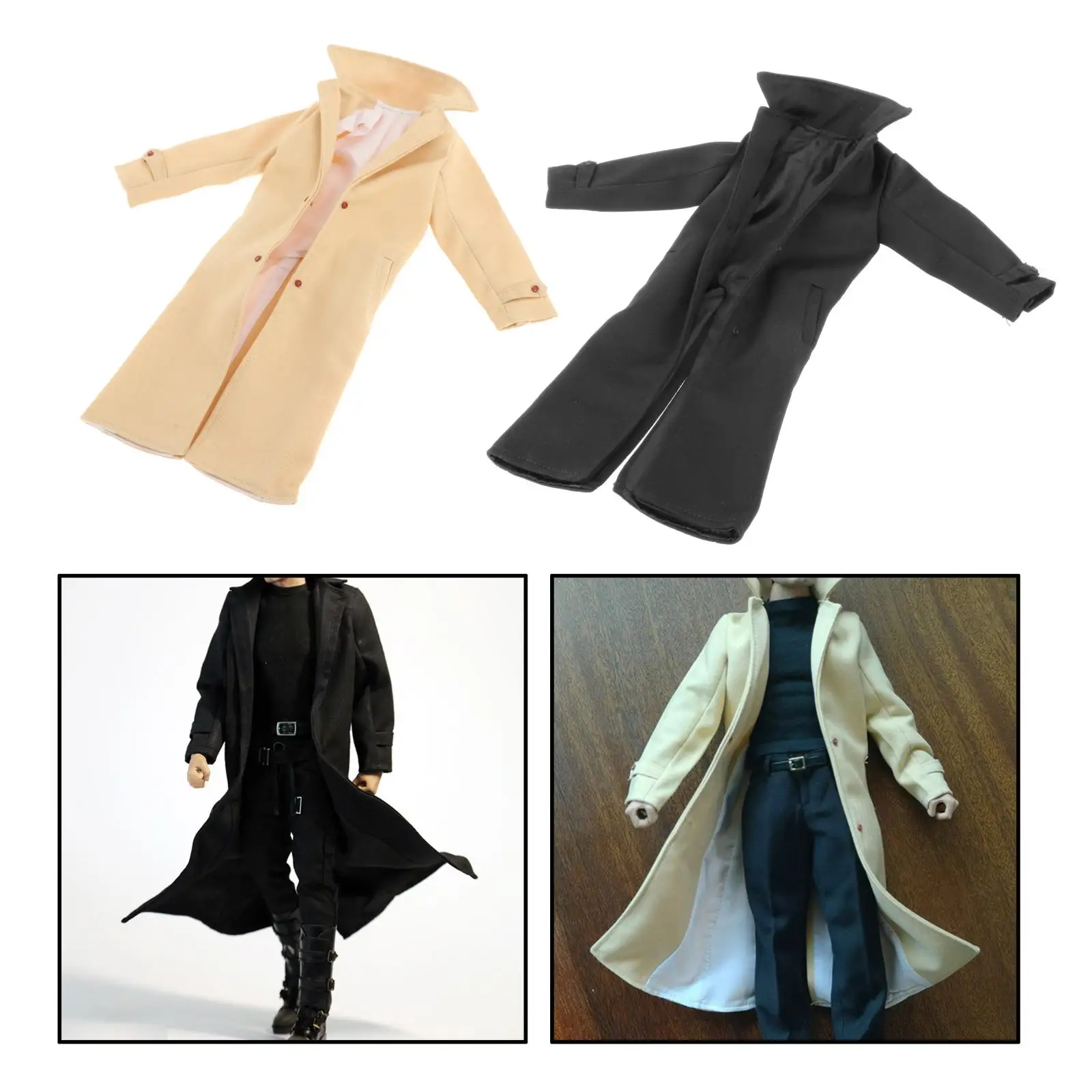 1/6 Scale Trench Coat for Hot Stuff TTL Enterbay 12`` Man Action Figures Body Clothes Accs