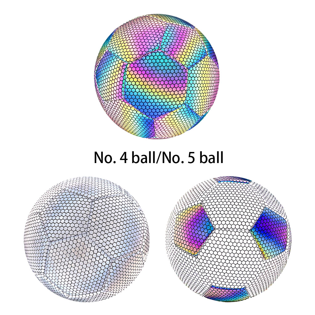 Reflective Glowing Soccer Ball For Men Holographic Glowing Soccer Ball Light Up Holographic Soccer Ball Luminous