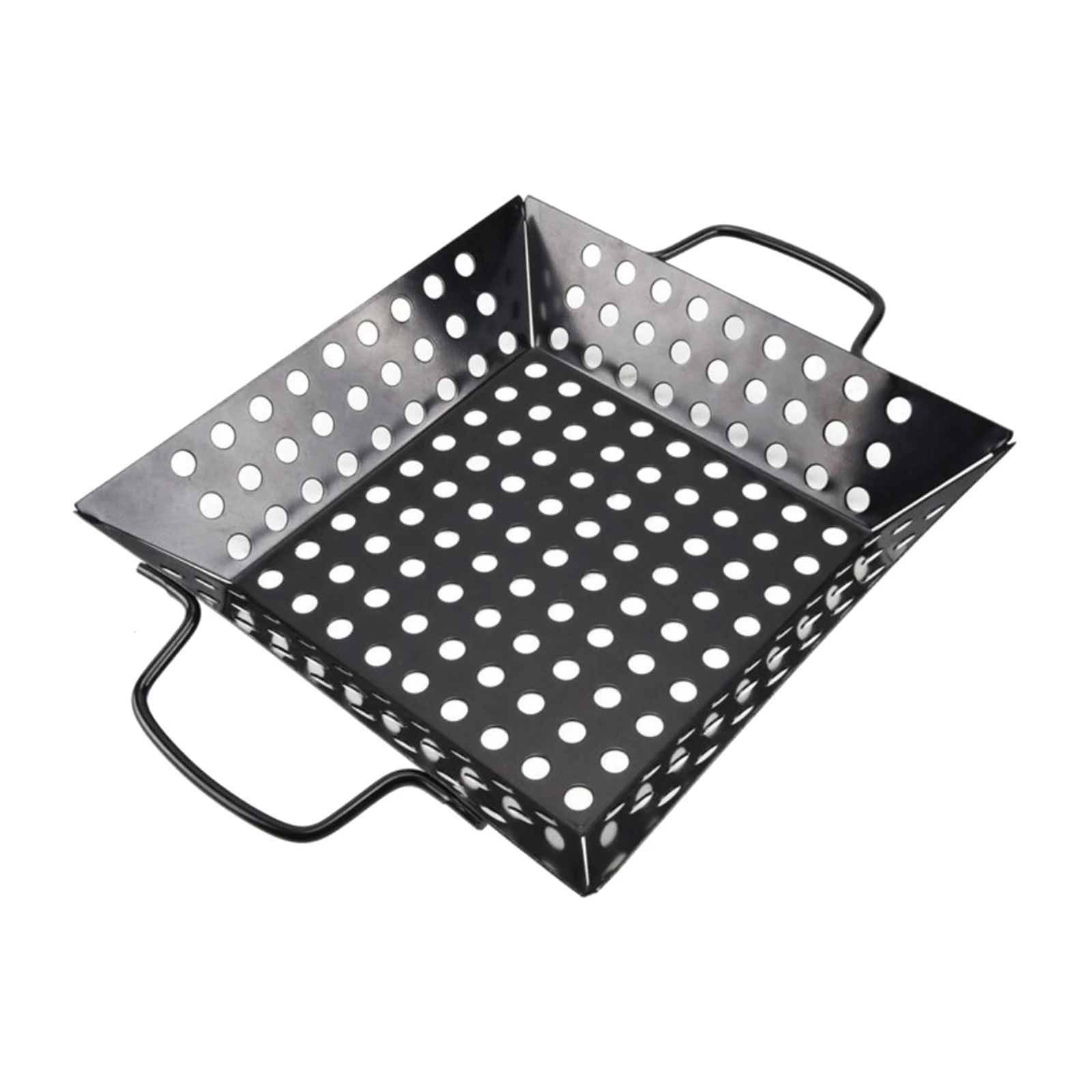 Non-stick Square Grill Pan Carbon Steel Barbecue Grill Plate Vegetable Basket Tray BBQ Tool Grilling Tray Indoor Outdoor Cooking