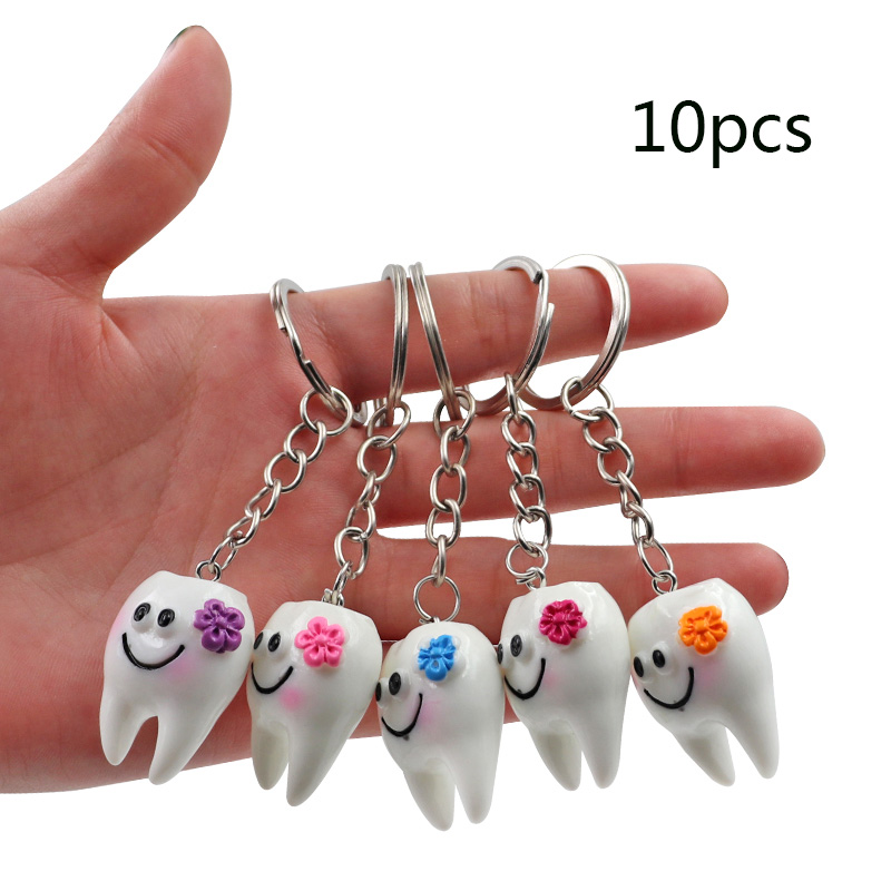 Best of 10pcs Dental Teeth Shape Model Simulation Tooth Key Chain Fashion Cartoon Lovely Girls Gift Pendant Teeth Key Chain Reviews & Tips