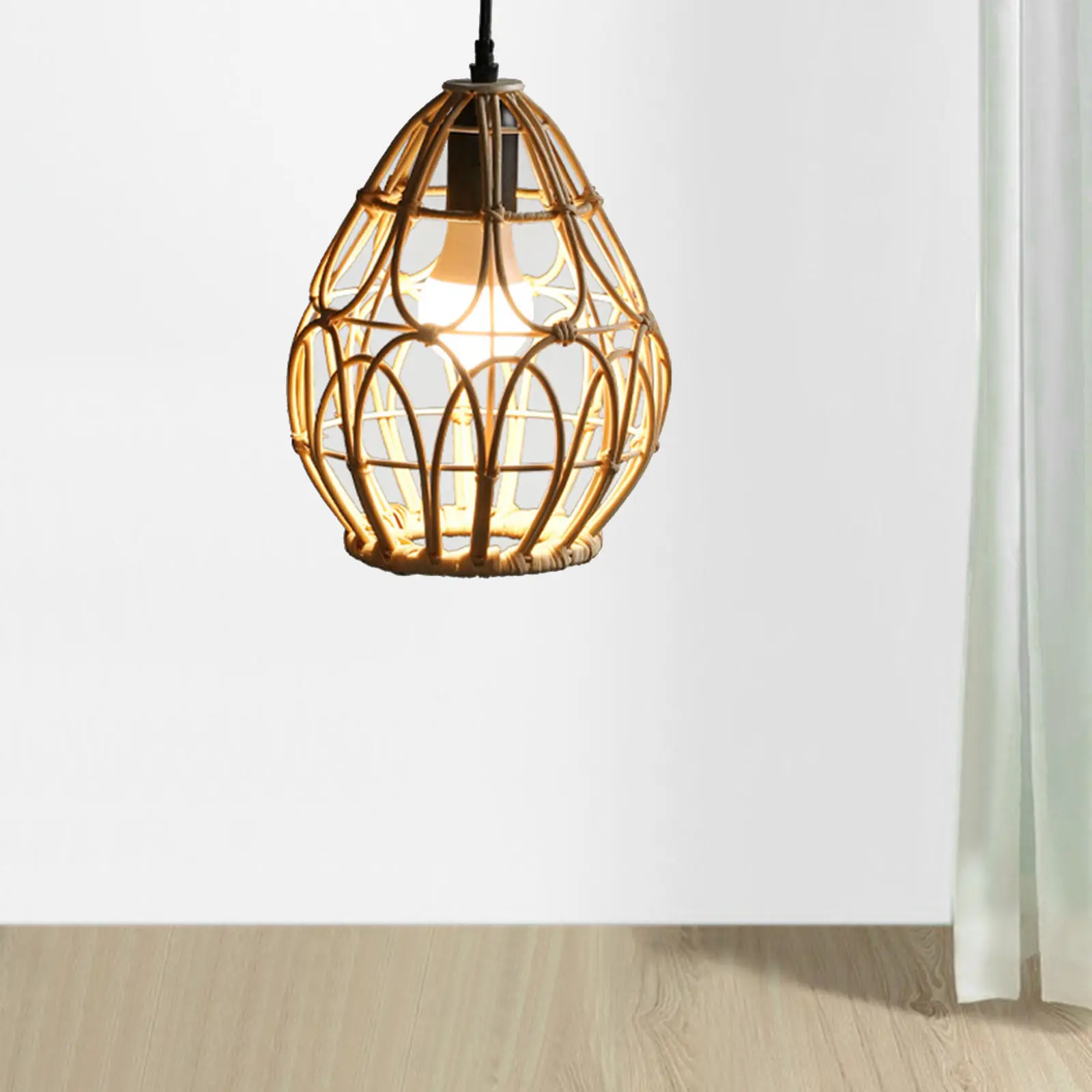 Chandelier Handwoven Rattan Pendant Light Lamp Shade Ceiling Light Fixture Weave
