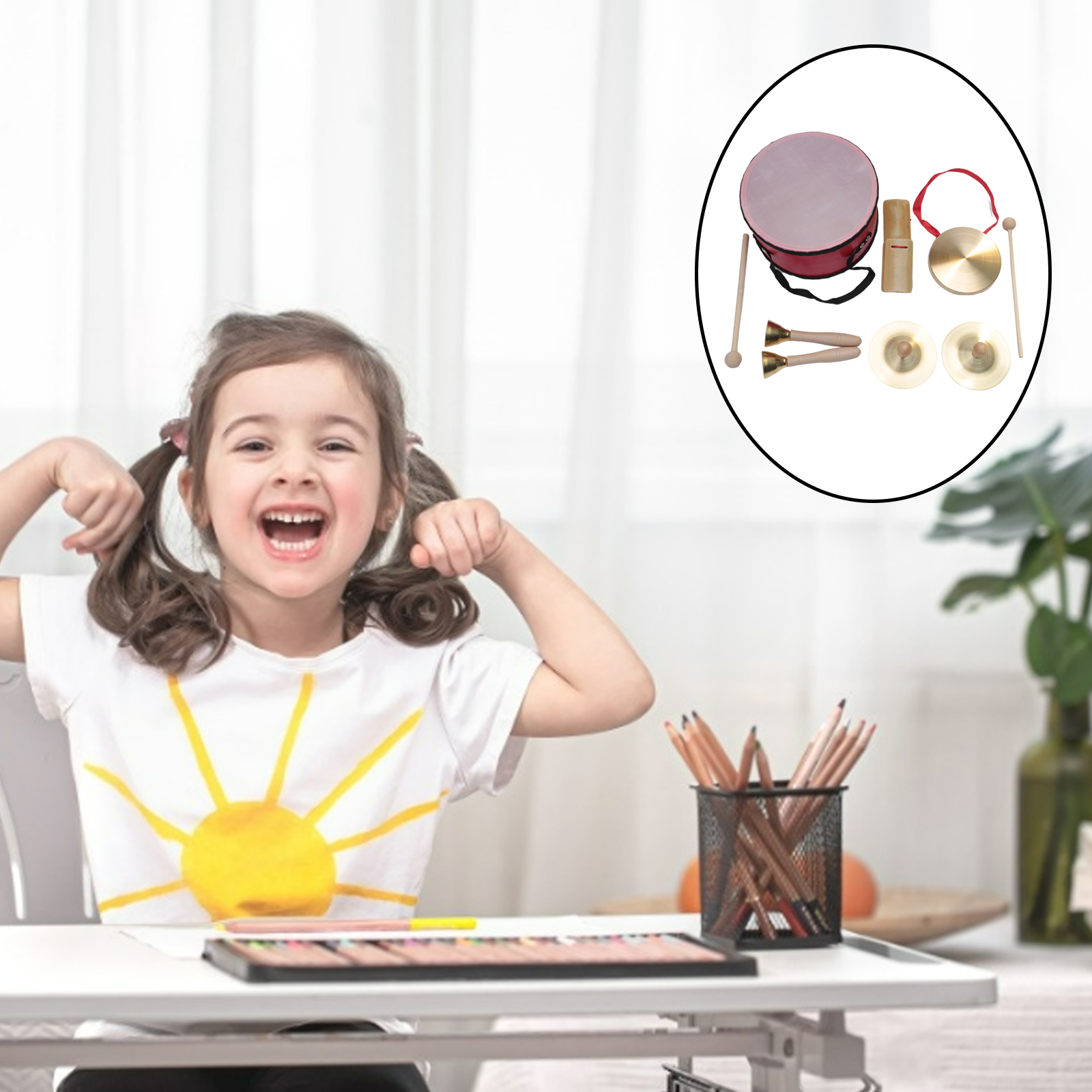 Wooden Music Set Hand Bells Baby Learning Percussion Musical Bells Birthday Gift for Children