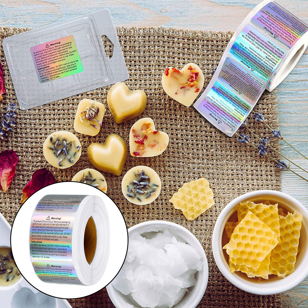 500 Candle Warning Stickers Labels Safety for Soy Wax Candle Making Tins Jar