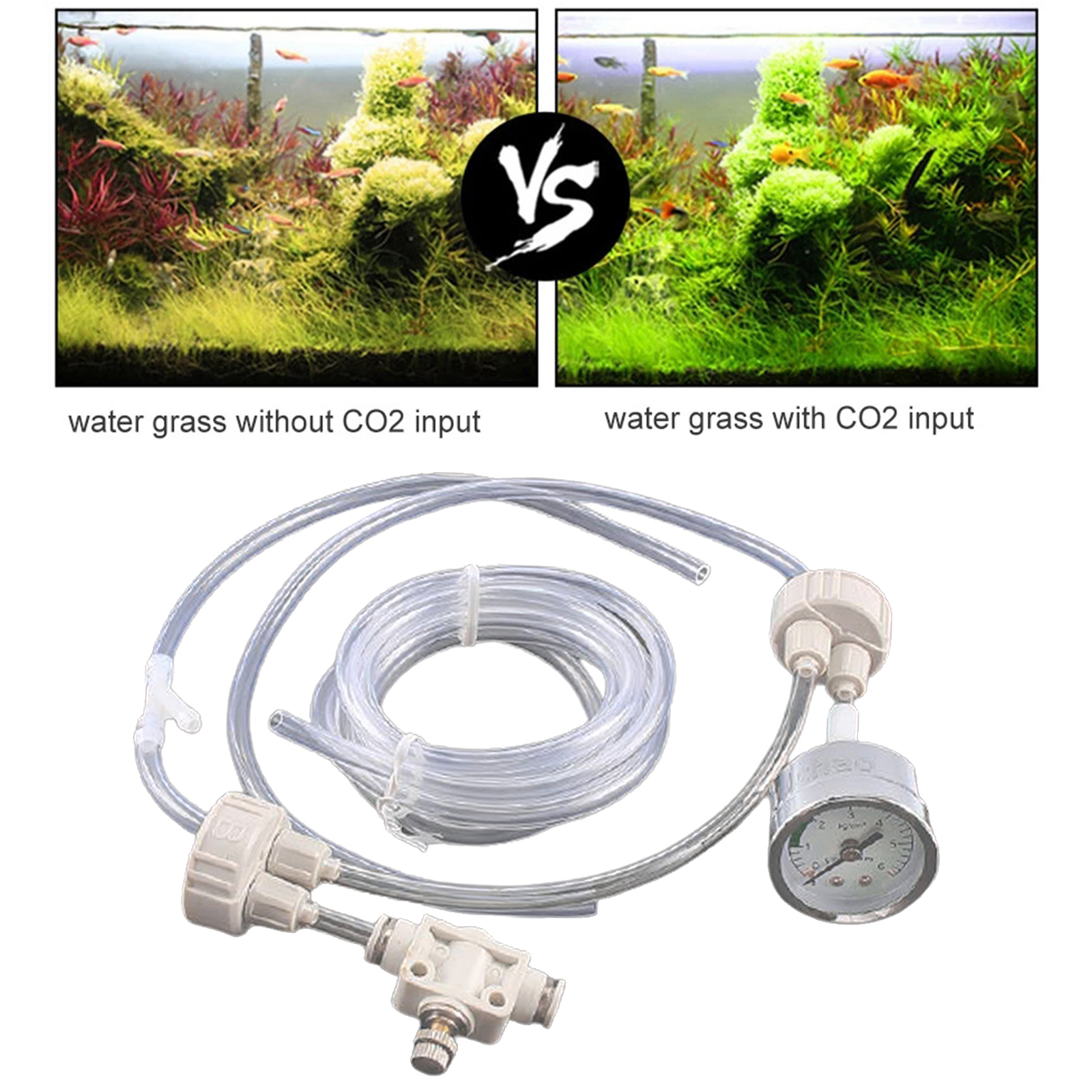 DIY CO2 Generator Aquarium Plant System Kit Tube Valve Guage Cap for Aquarium Moss Plant