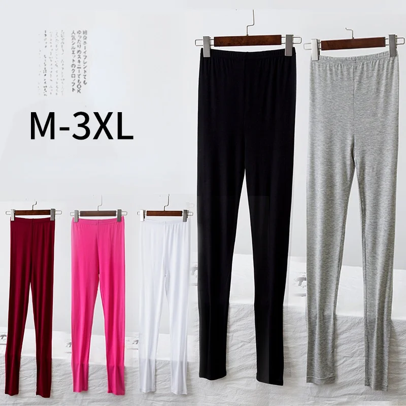 Spring/Summer New Large Plus Size Modal Leggings Women High Rise Wear Versatile Solid Color Fashion Slim Fit Capris Gym Clothing legging