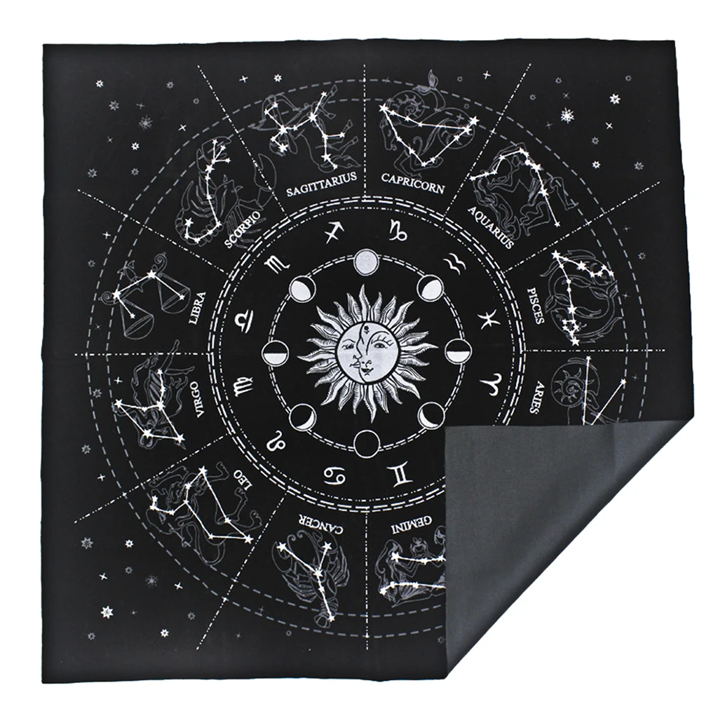 Tarot Cards Tablecloth Table Cover Divination Tapestry, Size: 49 X 49 Cm
