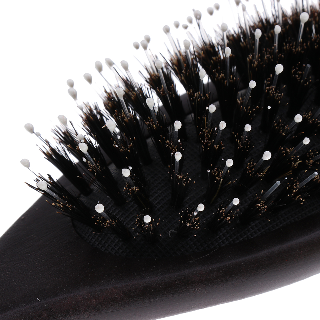 Pro Boar Bristle Hair Comb Hair Brush with Stainless Steel Handle